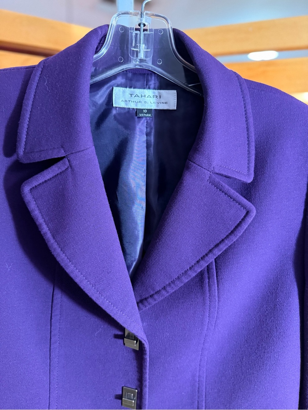 Tahari Purple Tailored Cropped Blazer - Picture 4 of 10